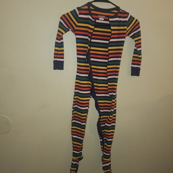 Old Navy Colorful Striped Kids Footie Pajamas - Picture 2 of 7